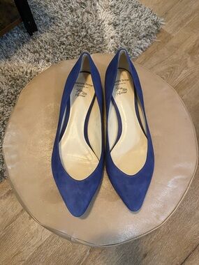 Alexandre Birman Royal Blue Suede Pointed-Toe Flats size 7.5